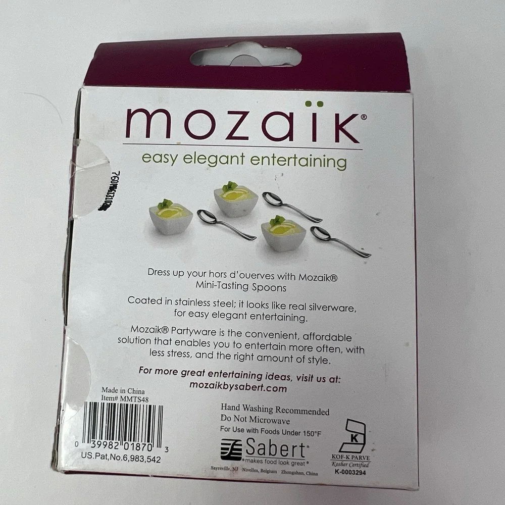 Mozaik Mini Tasting Spoons Dessert Appetizer Party‎ Catering Utensisls